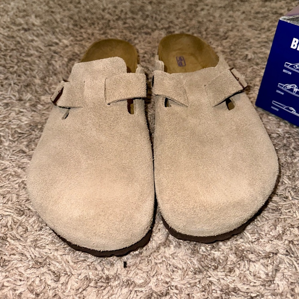 Birkenstock Tan Suede Mules